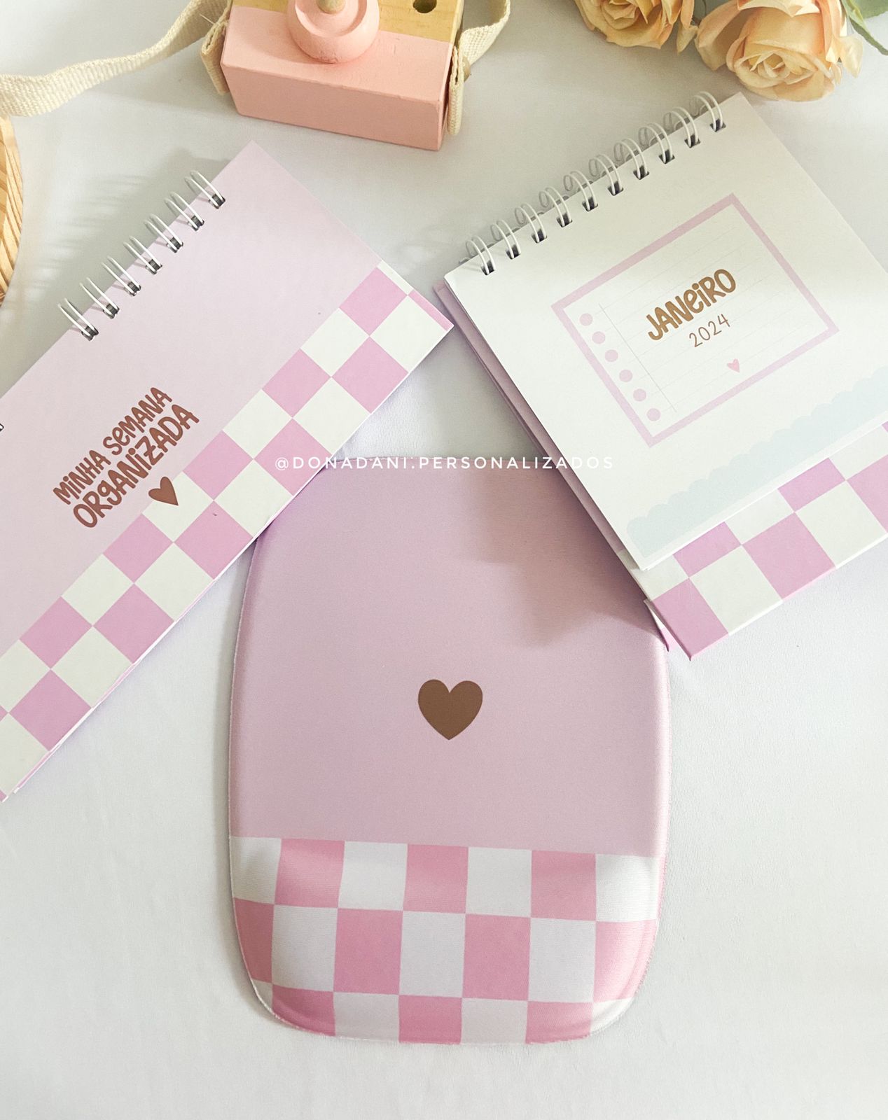 Combo Home Office Mousepad Desk Planner e Calendário