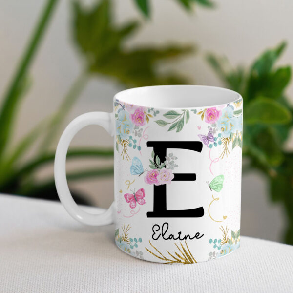 Caneca Floral com Inicial + Nome - Imagem 6