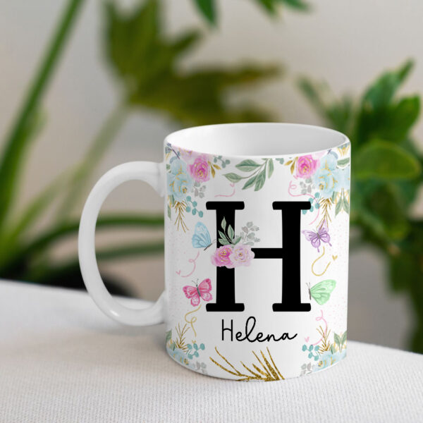 Caneca Floral com Inicial + Nome - Imagem 10