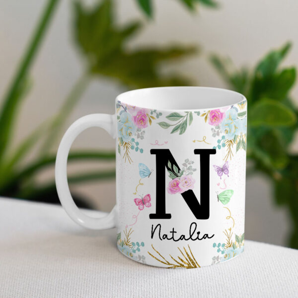 Caneca Floral com Inicial + Nome - Imagem 16