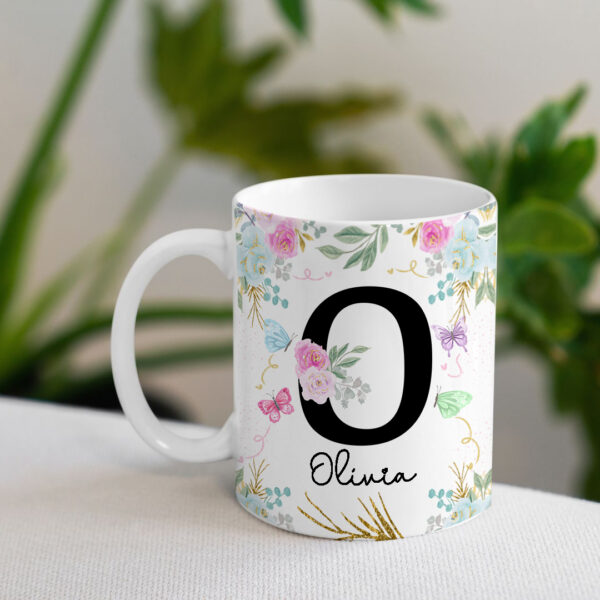 Caneca Floral com Inicial + Nome - Imagem 17