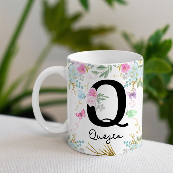 Caneca Floral com Inicial + Nome - Imagem 19
