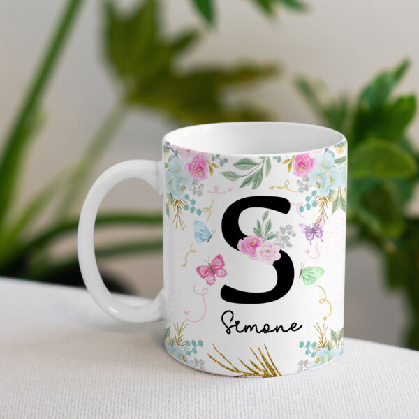 Caneca Floral com Inicial + Nome - Imagem 21