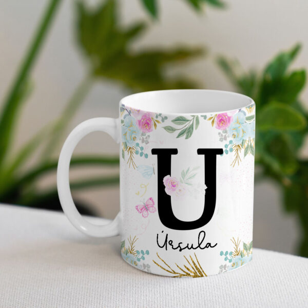 Caneca Floral com Inicial + Nome - Imagem 23
