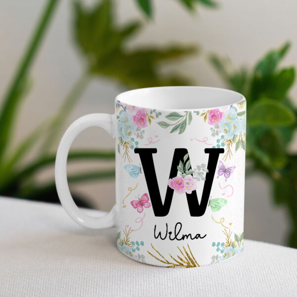 Caneca Floral com Inicial + Nome - Imagem 25