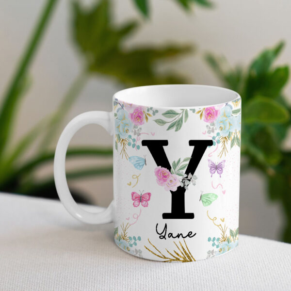 Caneca Floral com Inicial + Nome - Imagem 27