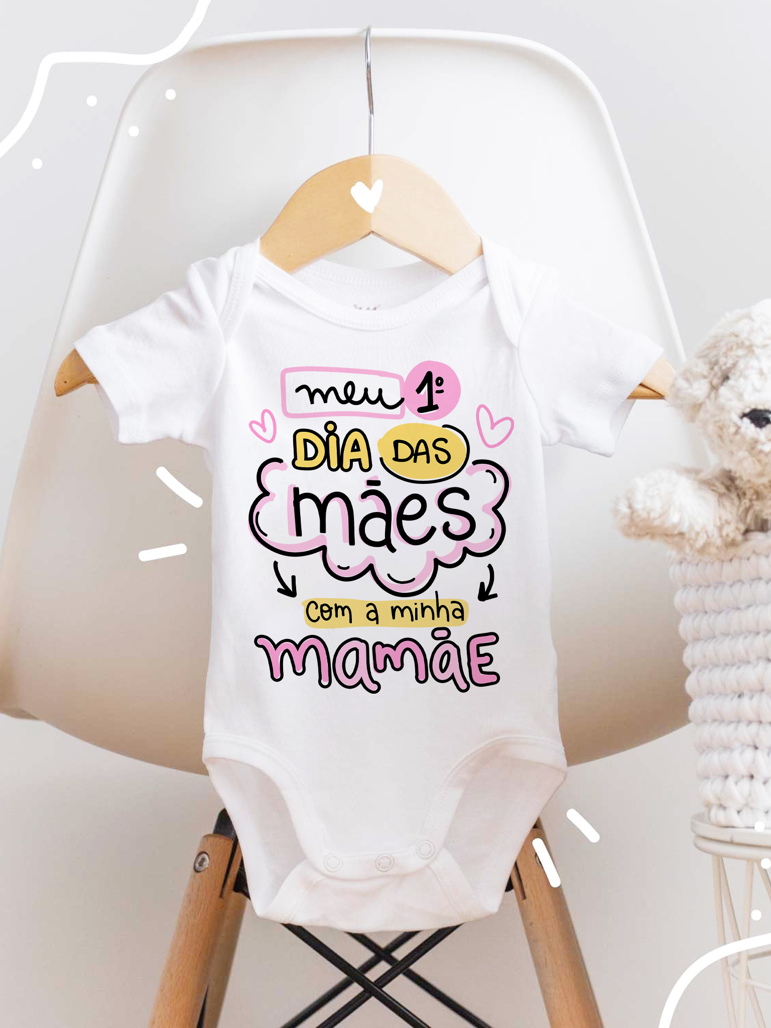 Body Bebê Menina - Meu 1º Dia das Mães com a minha Mamãe
