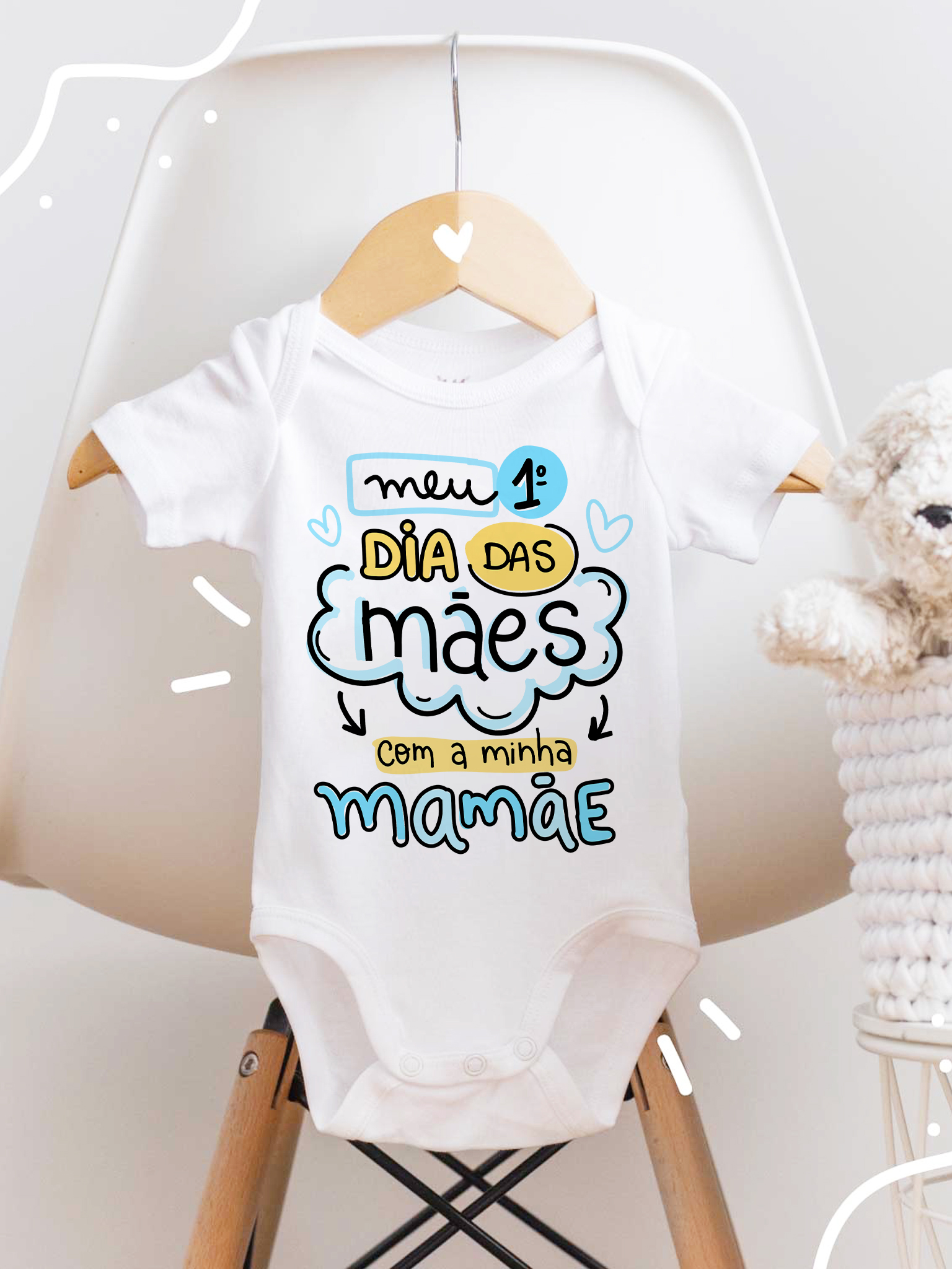 Body Bebê Menino - Meu 1º Dia das Mães com a minha Mamãe