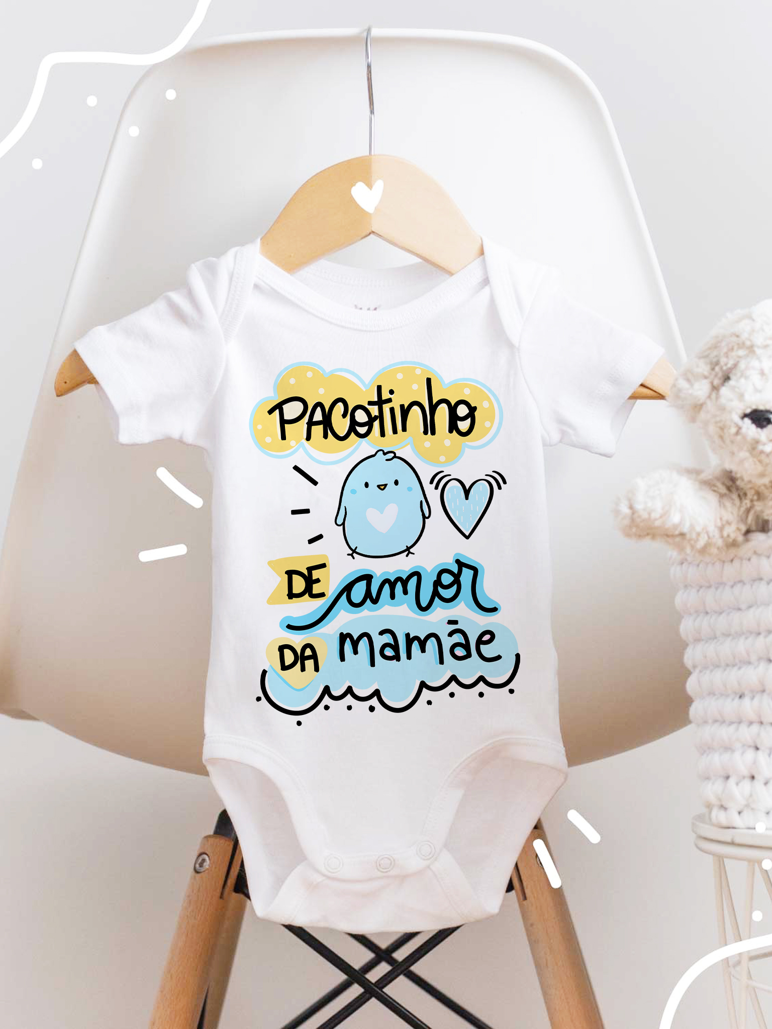 Body Bebê Menino - Pacotinho de amor da Mamãe