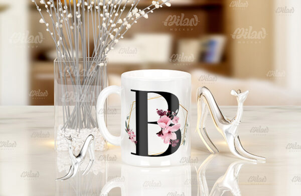 Caneca Floral com Inicial + Nome - Imagem 3