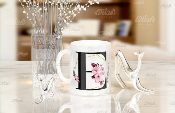 Caneca Floral com Inicial + Nome - Imagem 6