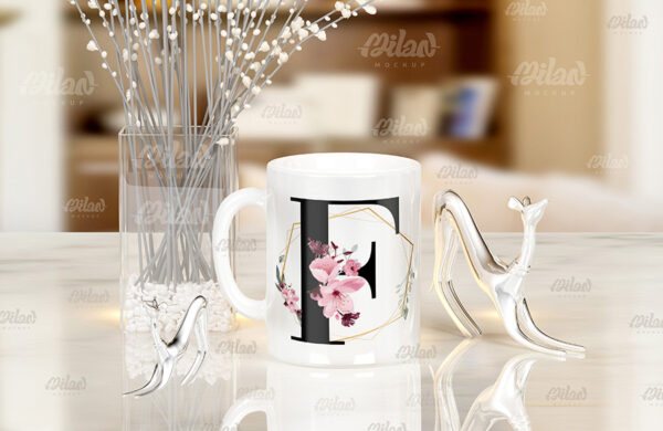 Caneca Floral com Inicial + Nome - Imagem 7