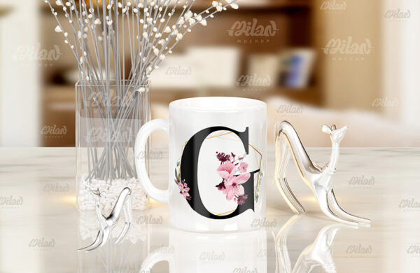 Caneca Floral com Inicial + Nome - Imagem 8