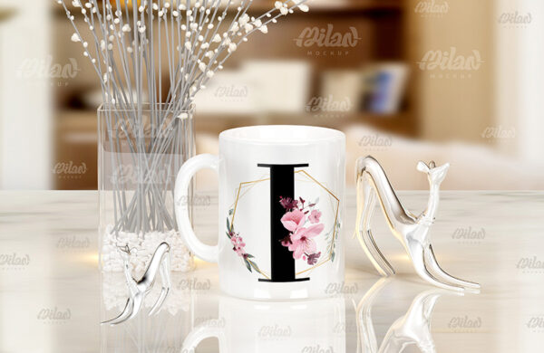 Caneca Floral com Inicial + Nome - Imagem 10