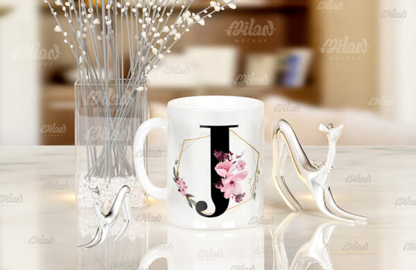 Caneca Floral com Inicial + Nome - Imagem 11