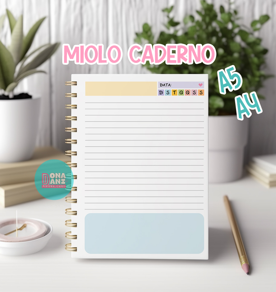 ARQUIVO DIGITAL - Miolo de Caderno A5 e A4