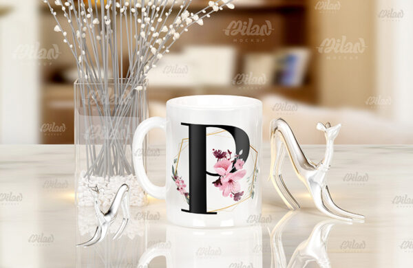 Caneca Floral com Inicial + Nome - Imagem 16