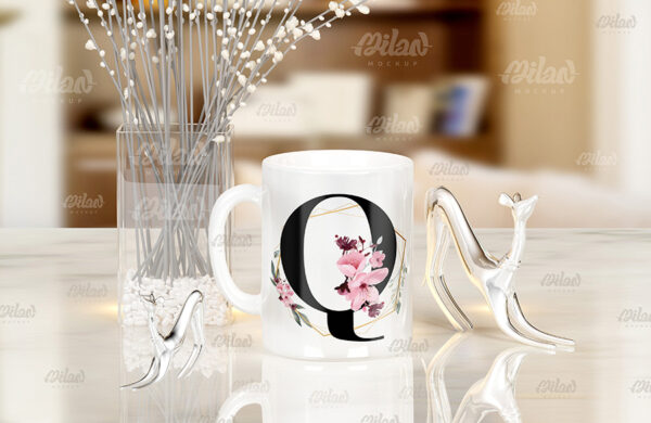 Caneca Floral com Inicial + Nome - Imagem 17