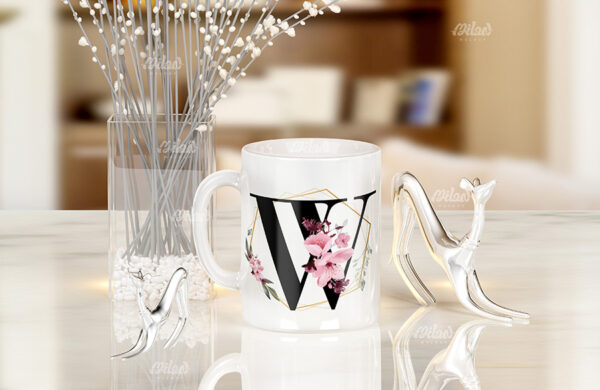 Caneca Floral com Inicial + Nome - Imagem 23