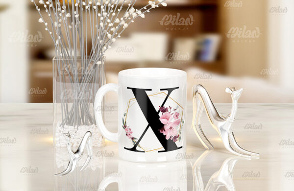 Caneca Floral com Inicial + Nome - Imagem 24